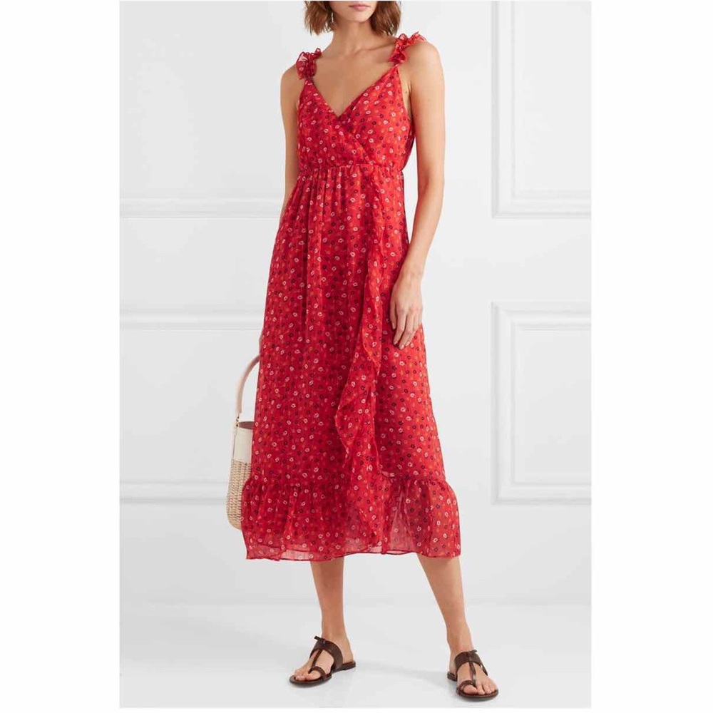 Madewell Red Floral Maxi Dress